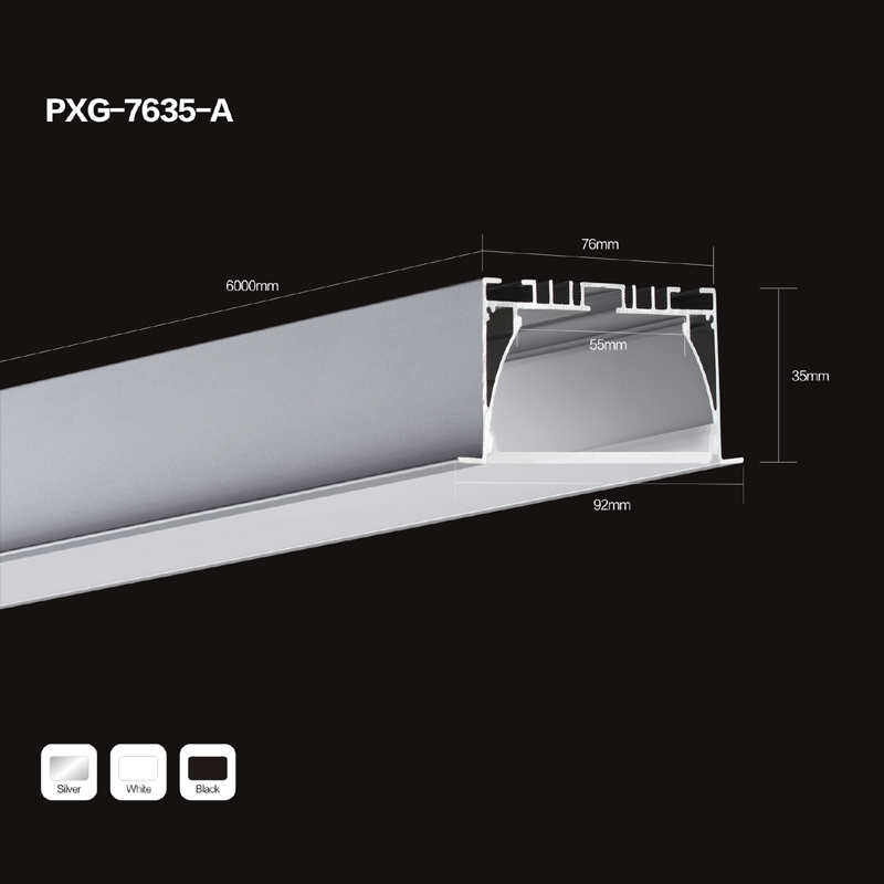 Led hliníkový profil PC difuzor / plochý tvar